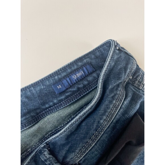 Seven 7 Womens Size 14 Medium Wash Mid Rise Denim Skinny Jeans Distressed - Picture 6 of 6